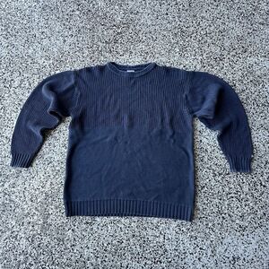 Vintage Columbia Knit Sweater Mens XL Navy Blue Camp Fisherman Hiking Y2K
